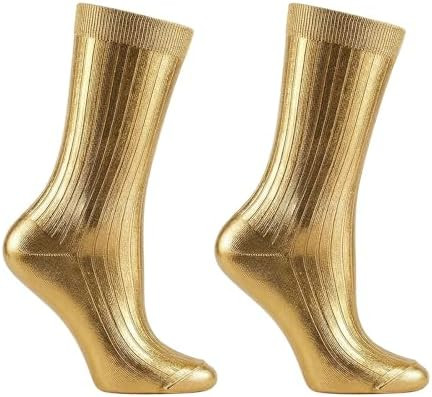 Unisex Metallic Shiny Socks, Elegant Foil Glitter Ribbed, Soft Comfort Fit, All-Season Socks for ... | Amazon (US)