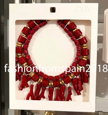 ZARA NEW WOMAN PACK OF 2 CORAL NECKLACES WITH RESIN CORAL 1856/051/679 | eBay US