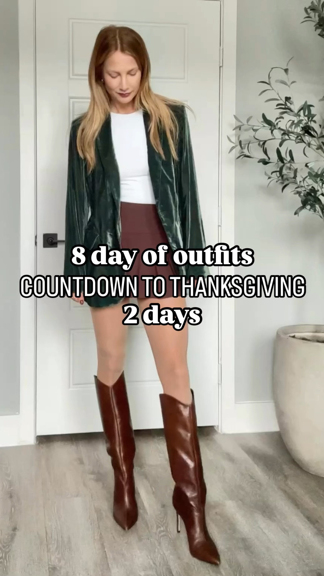 8 days of outfits
Countdown to Thanksgiving - 2 Days

👇🏼Holiday Outfit Details

Go-to mini ON SALE + a boots/blazer combo 🤎

#LTKHoliday #LTKStyleTip #LTKSaleAlert