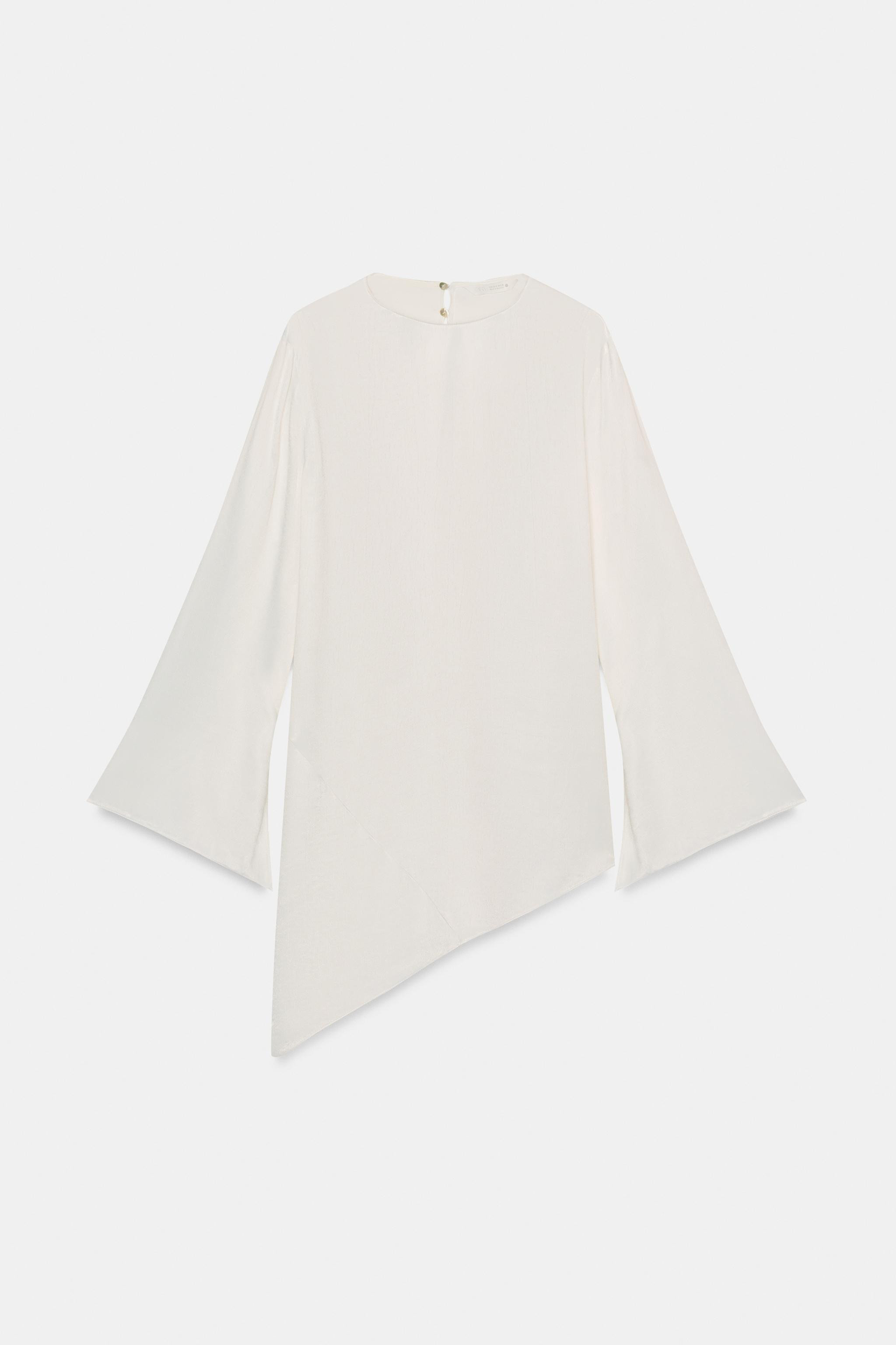 ZW COLLECTION SATIN ASYMMETRIC TOP | Zara Canada