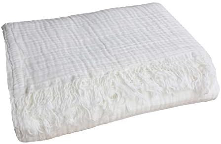 100% Organic 60"x80" Muslin Cotton Blanket for Couch Adult Bed, 4-Layer Pre-Washed Plant Dyed Yarn,  | Amazon (US)