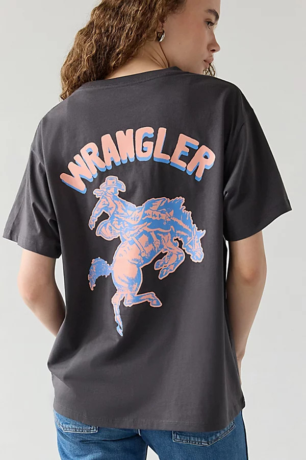 Wrangler Cowgirl Graphic Oversized Girlfriend Tee | Urban Outfitters (US and RoW)