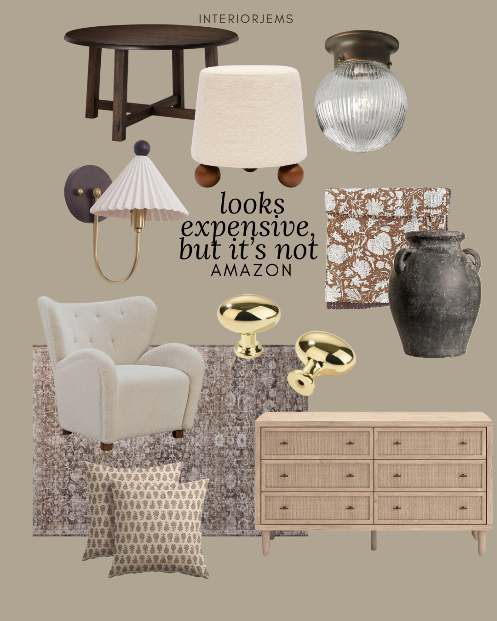 Amazon looks expensive, but it’s not, decorative vase, bun, foot ottoman, accent chair, natural, wood, dresser, the cutest wall, sconces, vintage style, lighting, brass hardware, home decor, throw pillows Loloi rug 

#LTKHome #LTKStyleTip #LTKSaleAlert