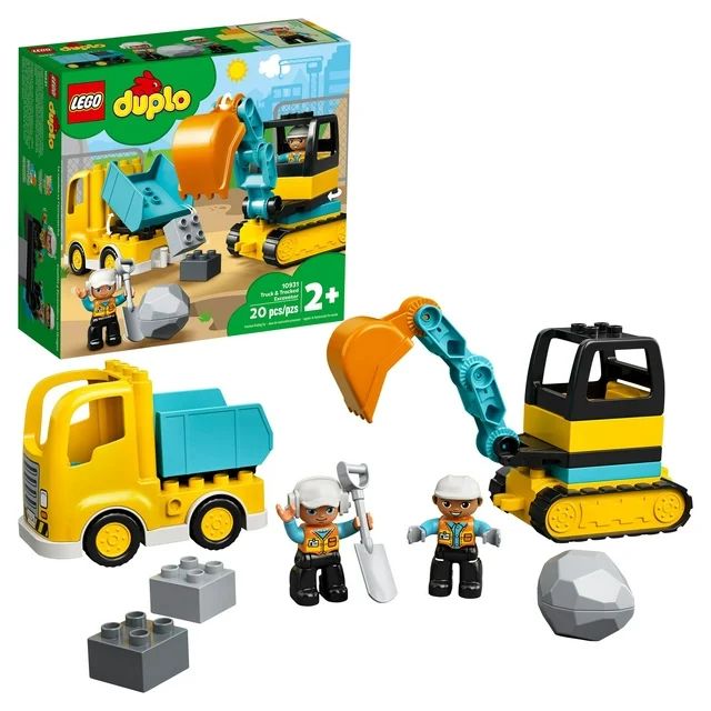 LEGO DUPLO Town Truck & Tracked Excavator Construction Vehicle 10931 Toy for Toddlers 2 - 4 Years... | Walmart (US)
