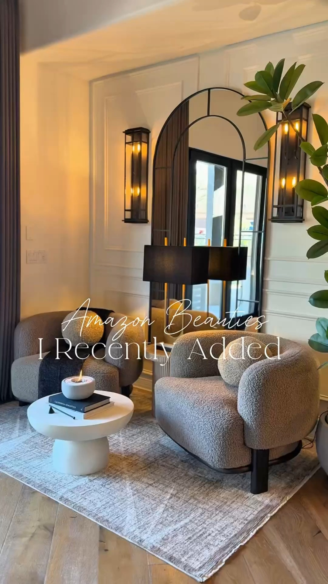 Refreshed this cozy corner and wow 🤎✨ A textured side table + gold-finished lamp = instant personality, elegance, and chic vibes. Loving how inviting it feels now! 😍

#amazonhome #livingroomdecor #homedecorideas #modernliving #interiorstyling #statementpieces #amazonfinds #decorinspo #cozycorner #livingroominspiration #goldaccents #founditonamazon #homeaesthetic #homedecorinspo

