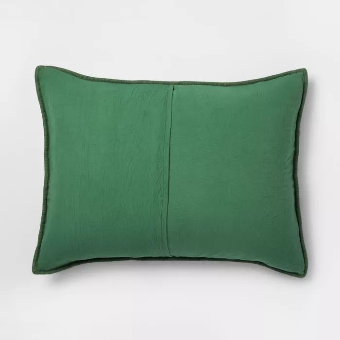 Standard Vintage Wash Jersey Pillow Sham Green - Pillowfort™ | Target