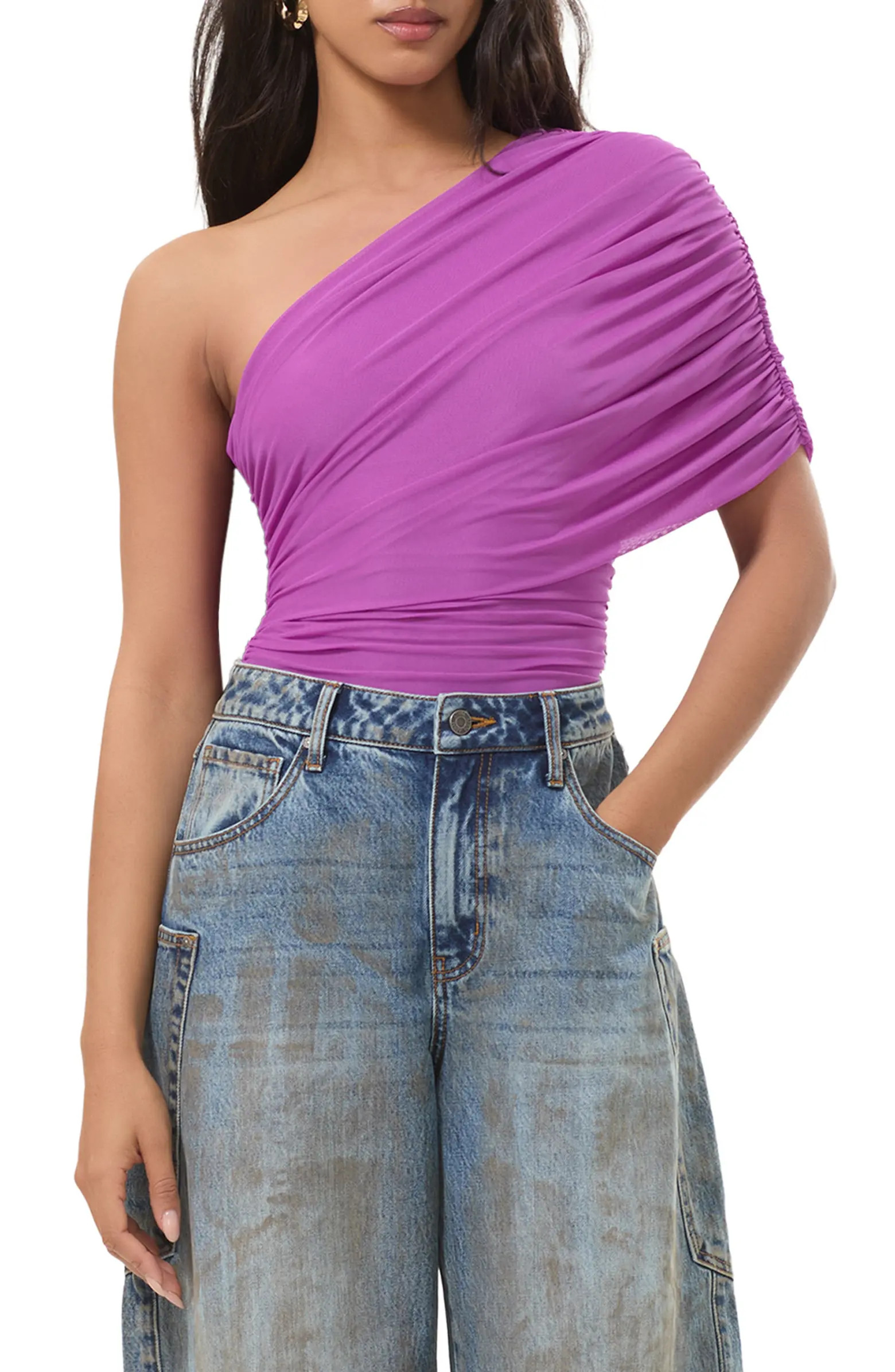 Campbell Ruched One Shoulder Knit Top | Nordstrom