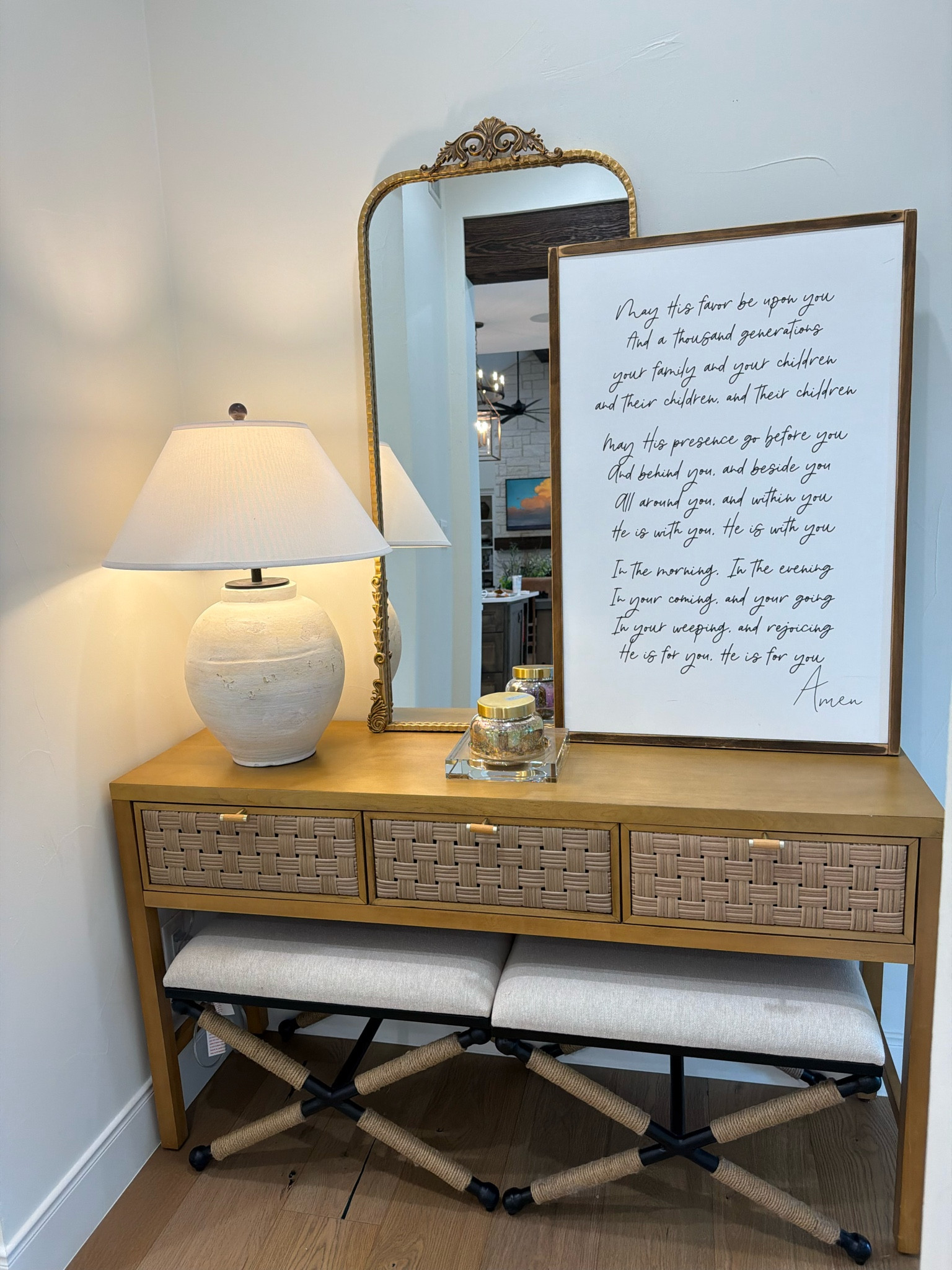 Getting the entryway setup for our new house! Console table inside out but linked similar

#LTKHome #LTKmomlife #LTKSaleAlert
