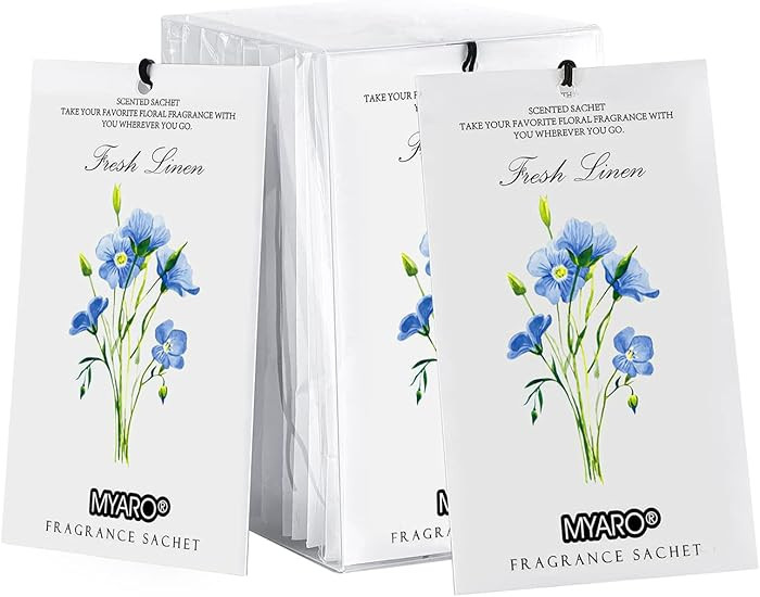 12 Pack Fresh Linen Scented Sachets for Drawer, Closet & Car Air Freshener Bags | Odor Eliminator... | Amazon (US)
