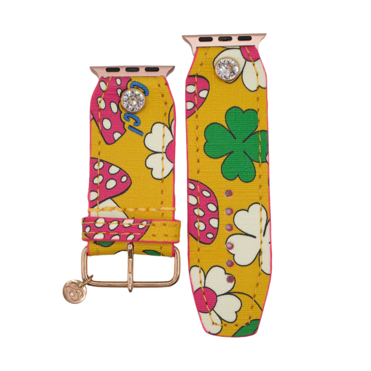 Ready to Ship - Upcycled Gucci Shrooms & Daisies Sivella Watchband (Size 2, All Watch Types) | Sparkl