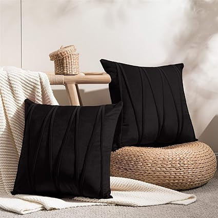 Top Finel Decorative Hand-Made Throw Pillow Covers Soft Particles Velvet Solid Cushion Covers 20 ... | Amazon (US)
