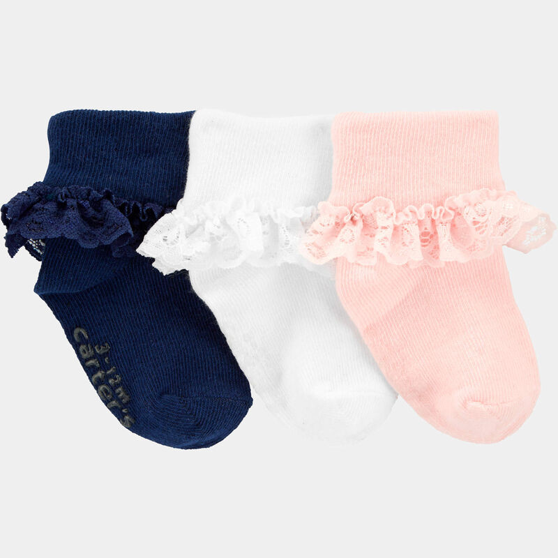 3-Pack Lace Cuff Socks | Carter's