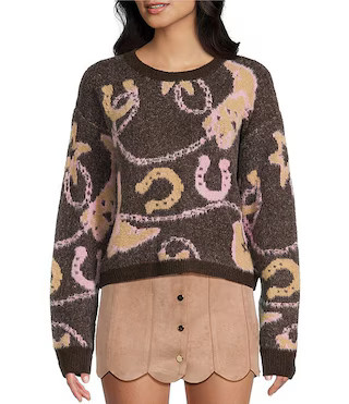 KatieJNYC Wild Wild West Crew Neck Long Sleeve Sweater | Dillard's | Dillard's