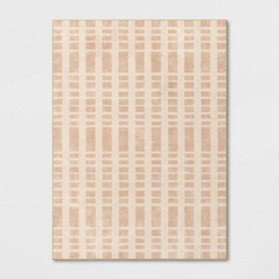 4'x5'6" Washable Checkered Area Rug Tan - Room Essentials™ | Target
