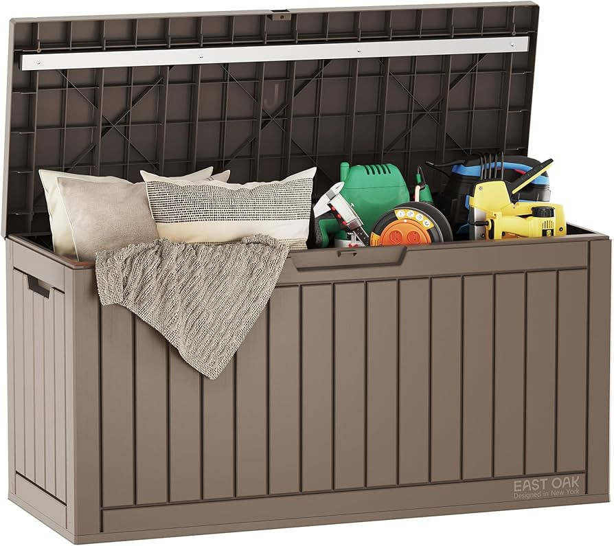 EAST OAK Outdoor Storage Box, 60 Gallon Deck Box Indoor and Outdoor Use, Waterproof Resin Storage... | Amazon (US)