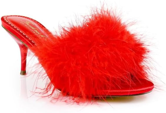 FREDERICK'S OF HOLLYWOOD Women's Ostrich Feather Kitten Heel, FOH-LUXOR | Amazon (US)