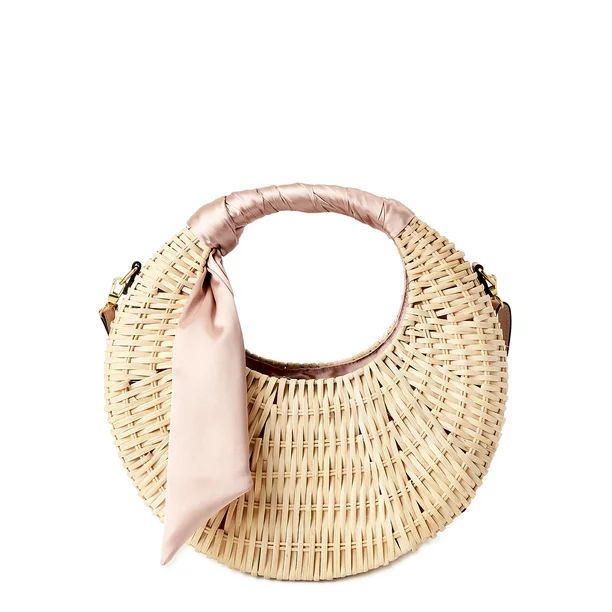 Scoop Women's Large Straw Crescent Crossbody Bag | Walmart (US)