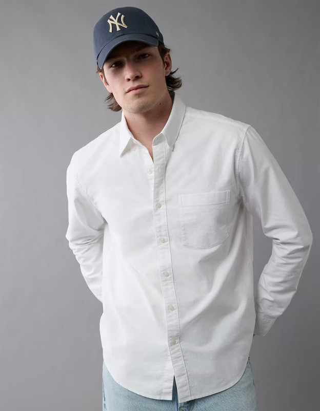 AE Everyday Classic Fit Oxford Button-Up Shirt | American Eagle Outfitters (US & CA)
