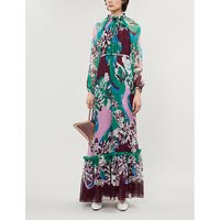Graphic-print belted silk maxi dress | Selfridges