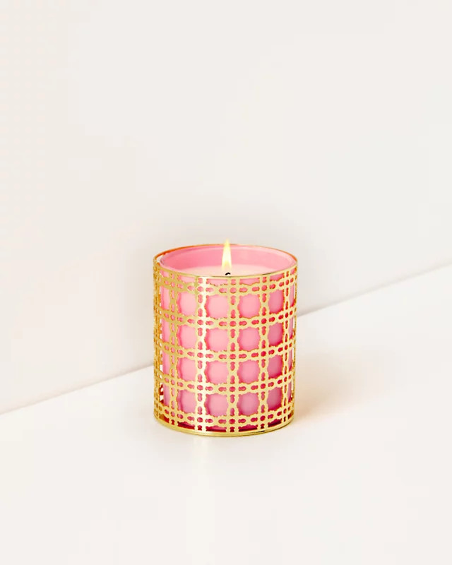 Glass Candle With Gold Caning | Lilly Pulitzer | Lilly Pulitzer