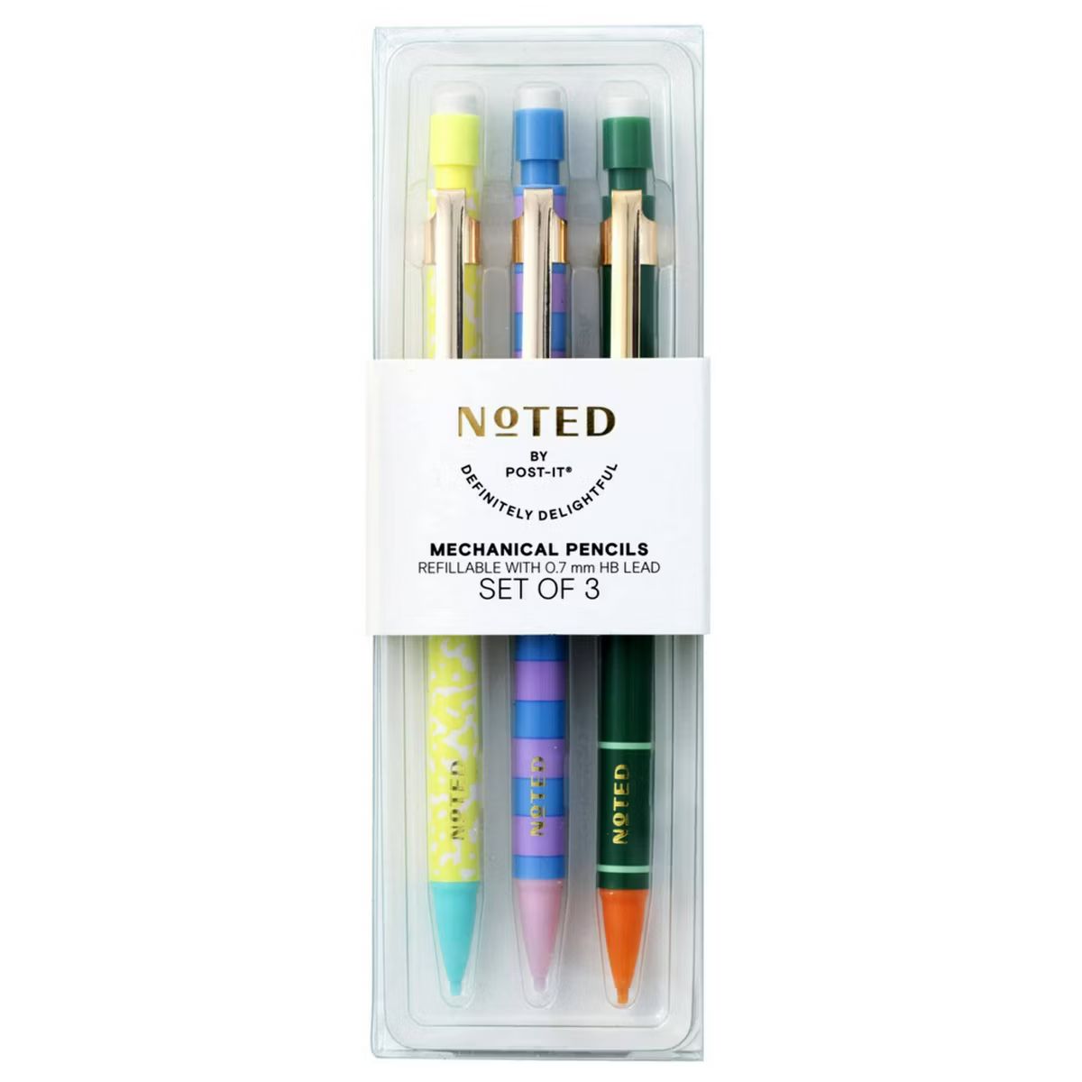 Noted by Post-it Mechanical Pencils, 3 Multi-Colored Pencils | Target