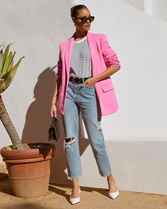 Ryan High Rise Rigid Distressed Straight Jeans | VICI