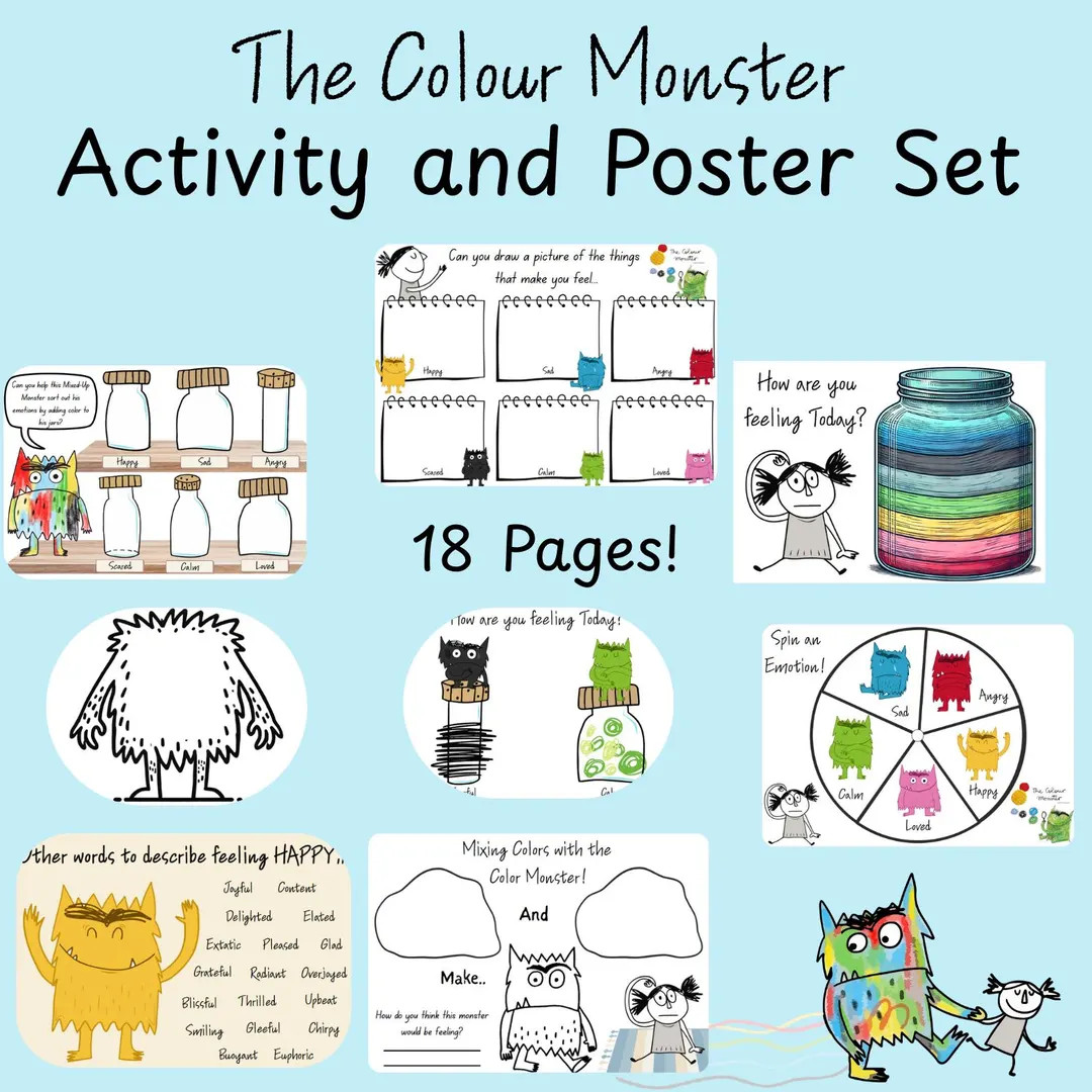 The Colour Monster - Activity and Poster Set - 18 Pages! - Etsy | Etsy (US)