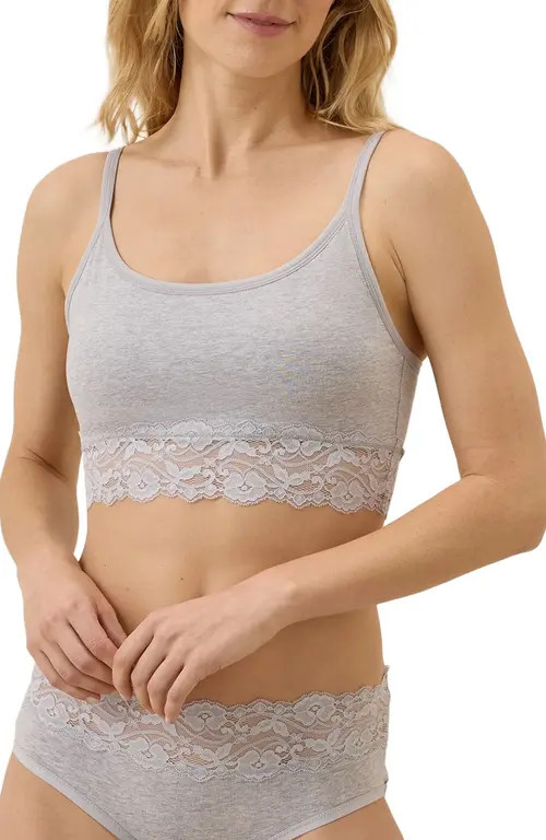 Pact Lace Smooth Cup Bralette in Light Heather Grey at Nordstrom, Size Xx-Large | Nordstrom