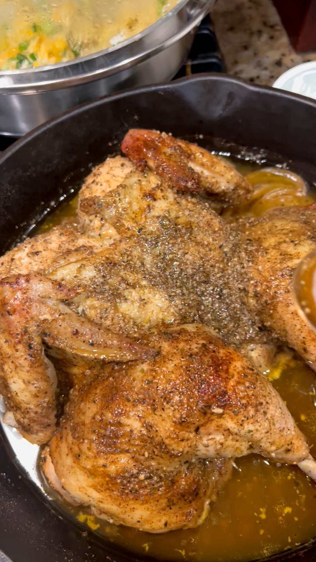 Sunday dinner vibes 🕯️🍗 
The secret to the perfect roast chicken? A good cast iron skillet 👩🏽‍🍳 linked mine on LTK 🤎 #LTKHome #KitchenEssentials

#LTKFindsUnder100 #LTKHome #LTKHoliday