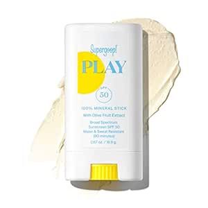 Supergoop! PLAY 100% Mineral Stick SPF 50, 0.67 oz - On-the-Go Broad Spectrum Face Sunscreen For ... | Amazon (US)
