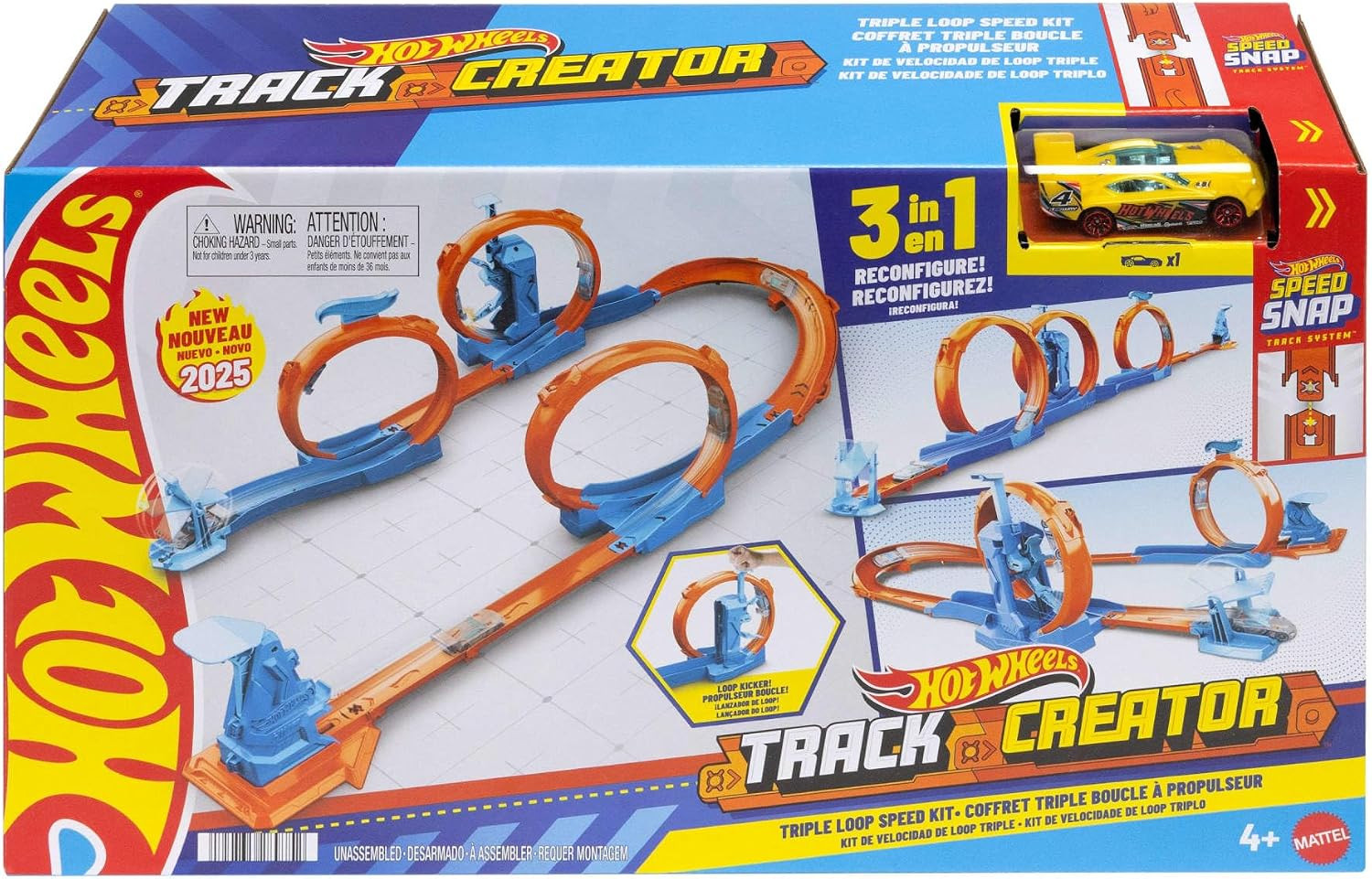 ​Hot Wheels Track Creator Triple Loop Pack & 1:64 Scale Toy Car | Amazon (UK)