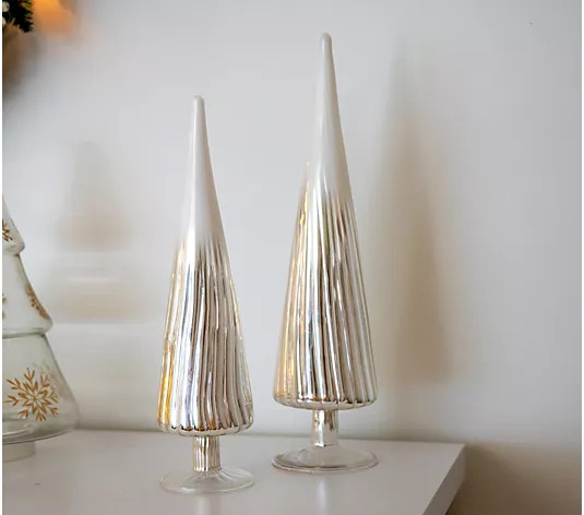 Set of 2 Ombre Glass Trees by Lauren McBride - QVC.com | QVC