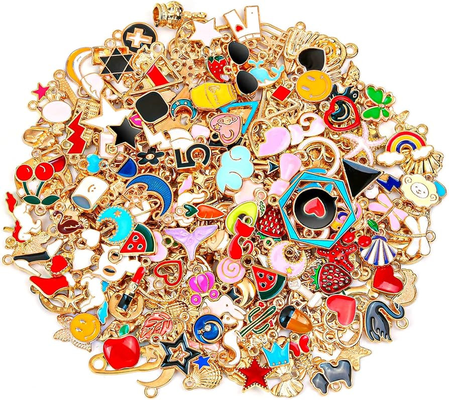 300Pcs Bracelet Charms with 200Pcs Gold Jump Rings, Modacraft Bulk Jewelry Making Charms Assorted... | Amazon (CA)