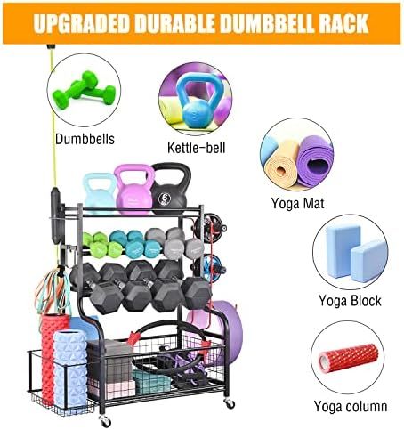 PLKOW Dumbbell Rack, Weight Rack for Dumbbells, Home Gym Storage for Dumbbells Kettlebells Yoga M... | Amazon (US)