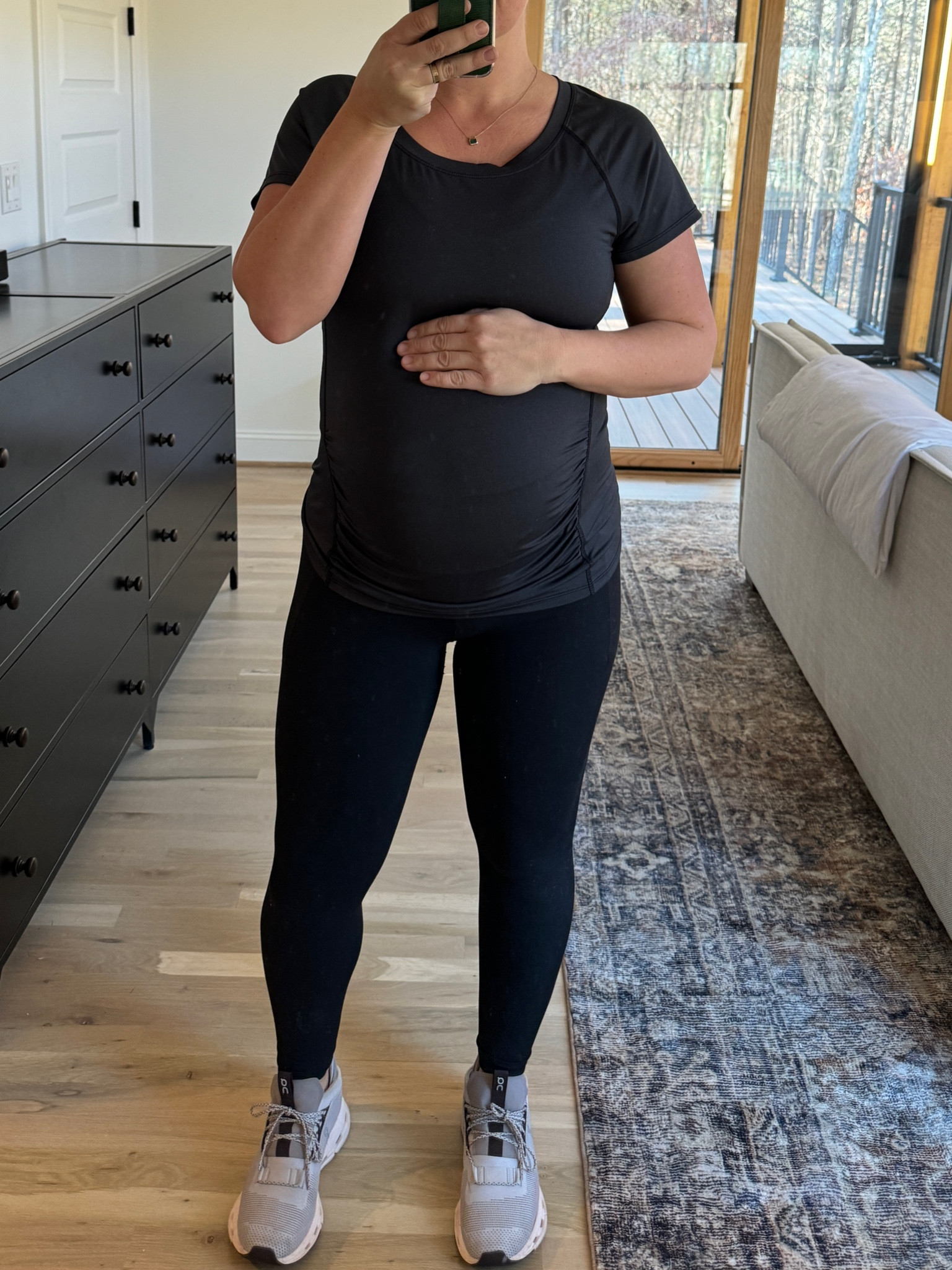 Maternity workout attire. 

#LTKfitness #LTKfindsunder100 #LTKshoecrush