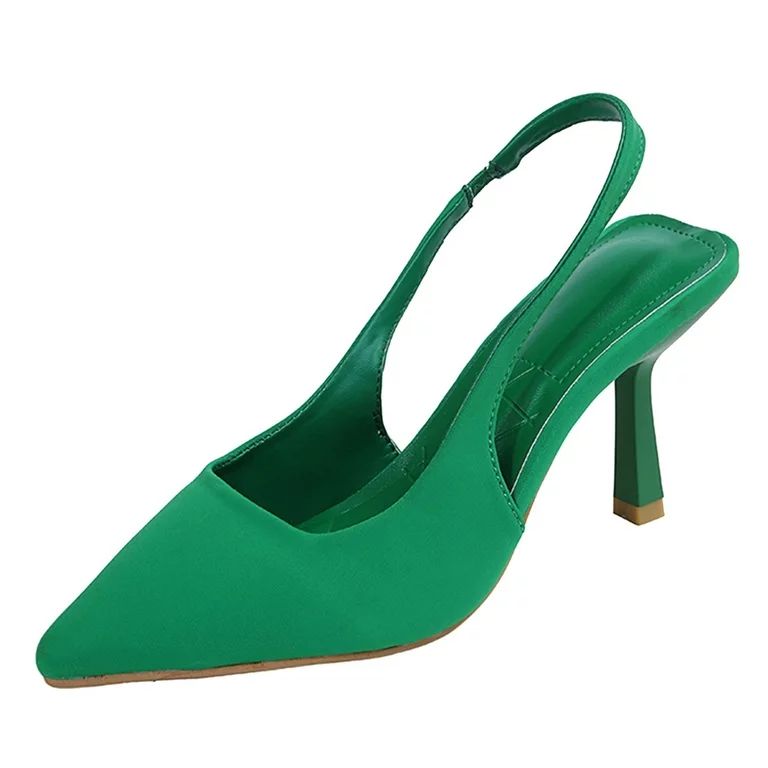 iOPQO Women's high heels Heels Elastic Sandals Toe Solid Single High Pointed Women Color Shoes Ca... | Walmart (US)