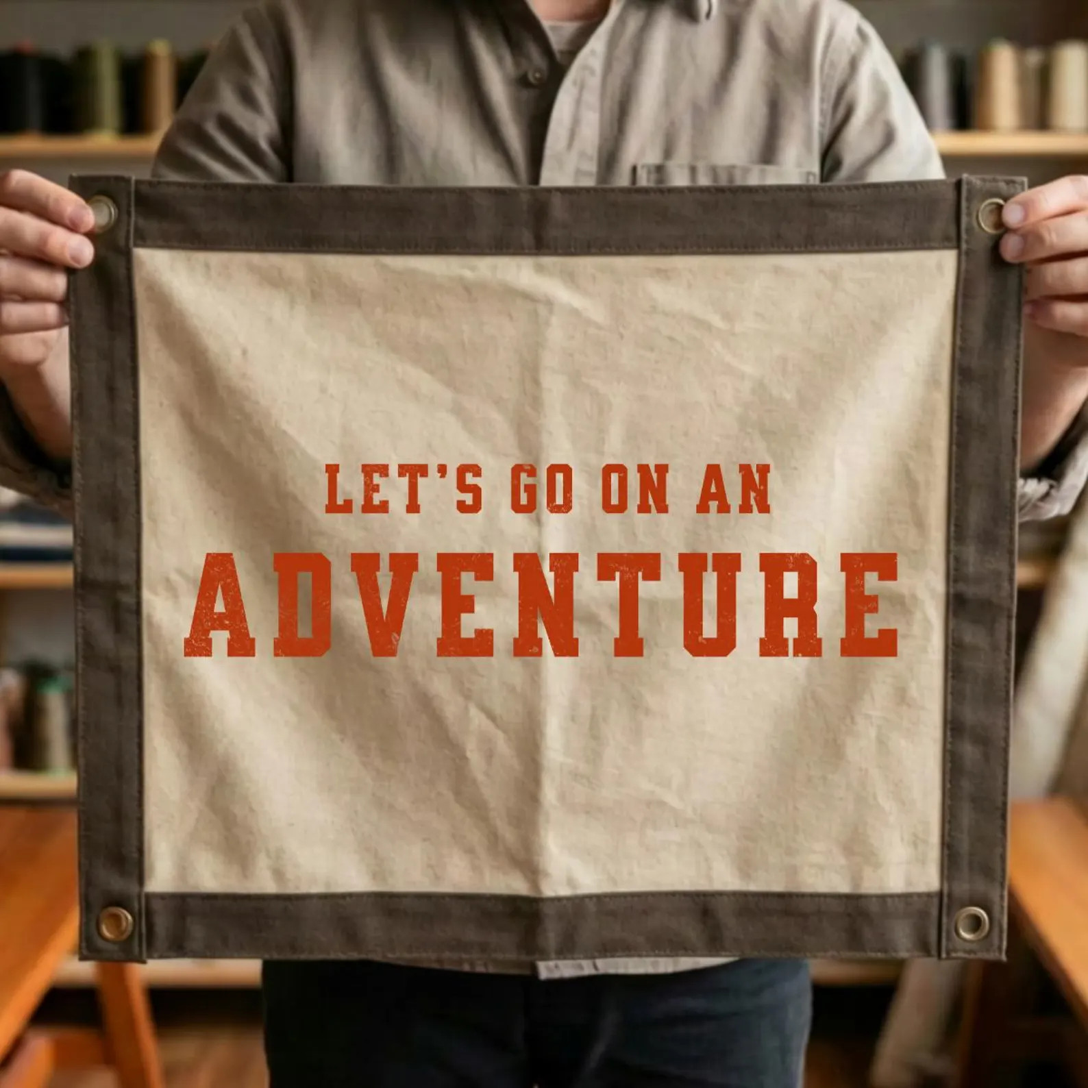 Let's Go On An Adventure | Natured Theme Wall Decor, Hiking Camp Banner, Wanderer Sign, Outdoor L... | Etsy (Global)