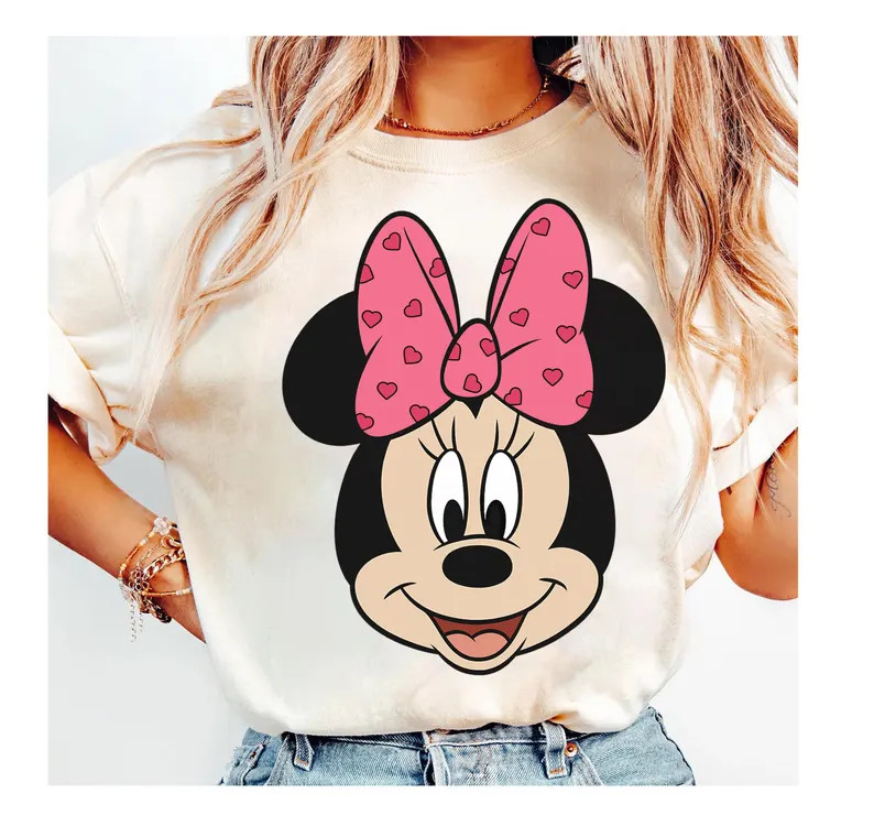 Disney Minnie Mouse Valentine Pink Bow Shirt, Disney Minnie Valentine Shirt, Disney Cute Minnie S... | Etsy (US)