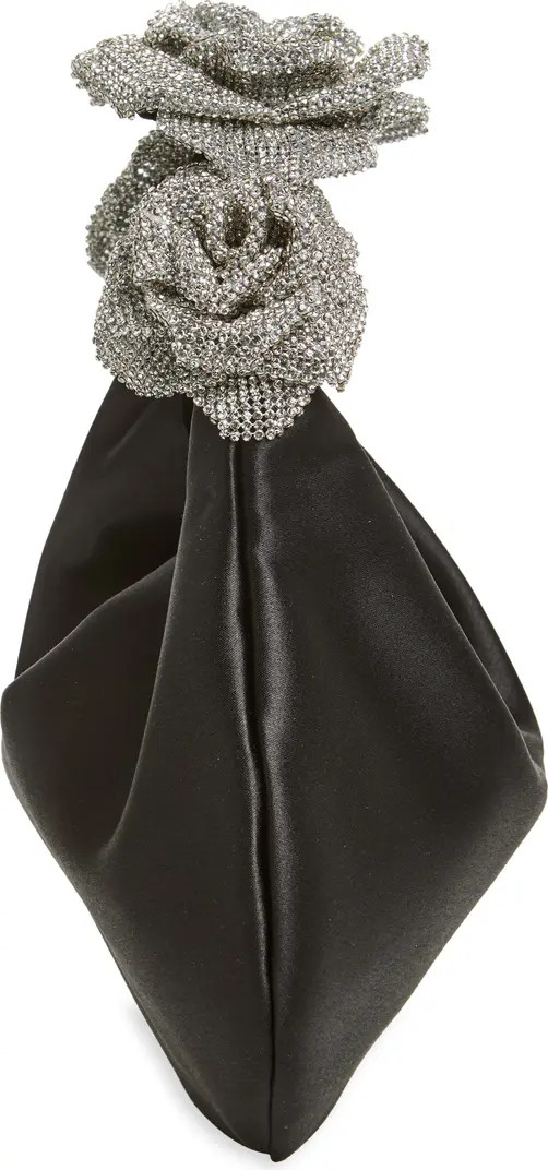 Crystal Handle Satin Hobo Bag | Nordstrom