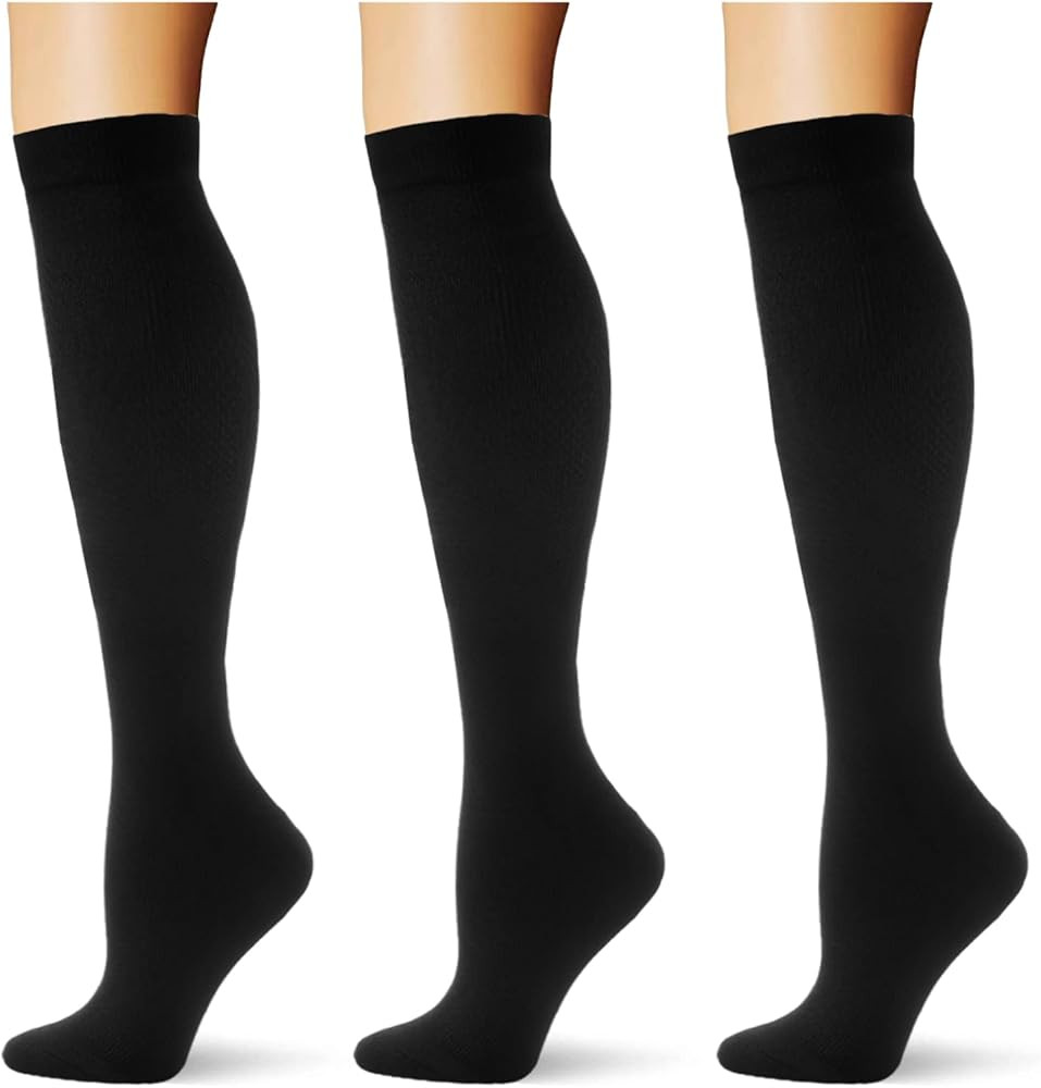 (3 pairs) Compression Socks 20-30 mmHg Long Knee High Socks for Women Men Support Athletic Travel... | Amazon (US)