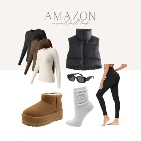 Amazon casual fall outfit, running errands outfit, ugg dupes from amazon, fall style, puffer vest and leggings outfit 

#LTKsalealert #LTKstyletip #LTKxPrime