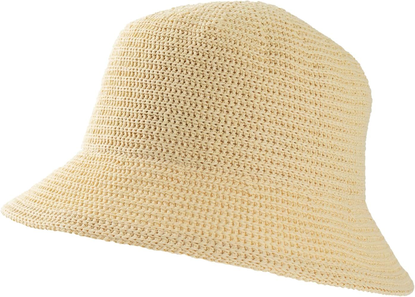 MEINICY Women Mesh Woven Bucket Hat, Beach Hat, Sun Hat Fashion Foldable Packable Fishing Hat for... | Amazon (US)