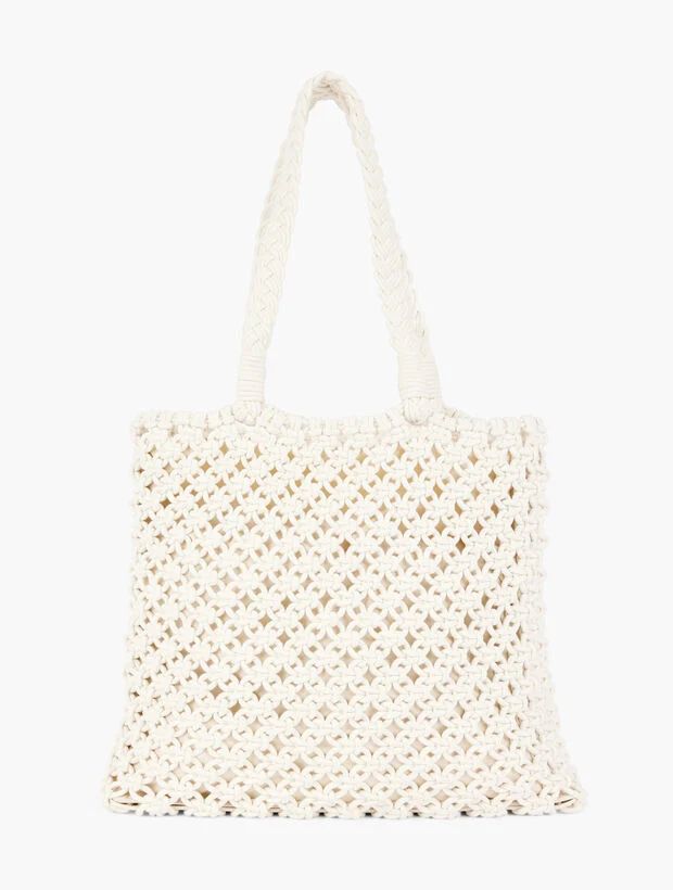 Knotted Cord Tote - Ivory | Talbots