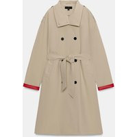 Zara - Water-Repellent Windproof Belted Trench Coat - Taupe Brown - M - Woman | Zara US