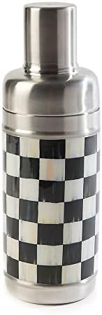 MacKenzie-Childs Courtly Check Cocktail Shaker, Stainless-Steel and Enamel Drink Mixer, Bartendin... | Amazon (US)