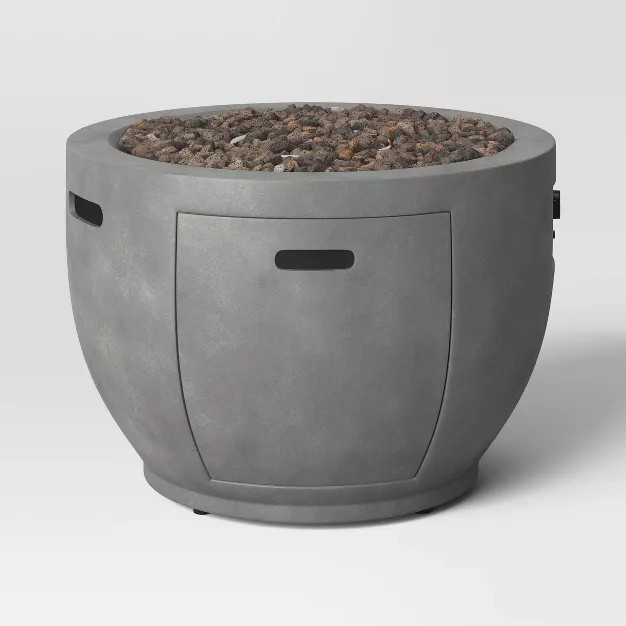 34" Round Liquid Propane Fire Pit - Gray - Threshold™ | Target