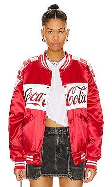 The Laundry Room Team Coca Cola Stadium Jacket in Red, Black, & White from Revolve.com | Revolve Clothing (Global)