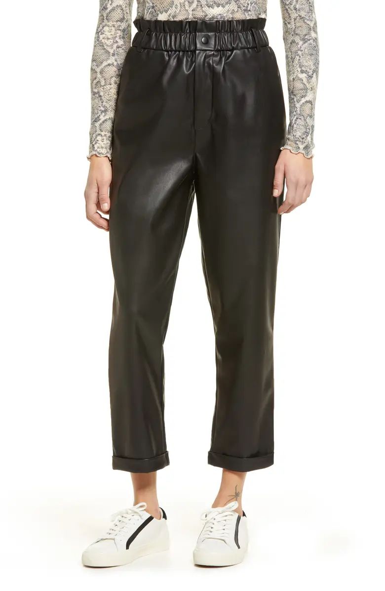Faux Leather Relaxed Trousers | Nordstrom