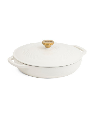 3.6qt Enameled Cast Iron Braiser With Gold Tone Knob | TJ Maxx