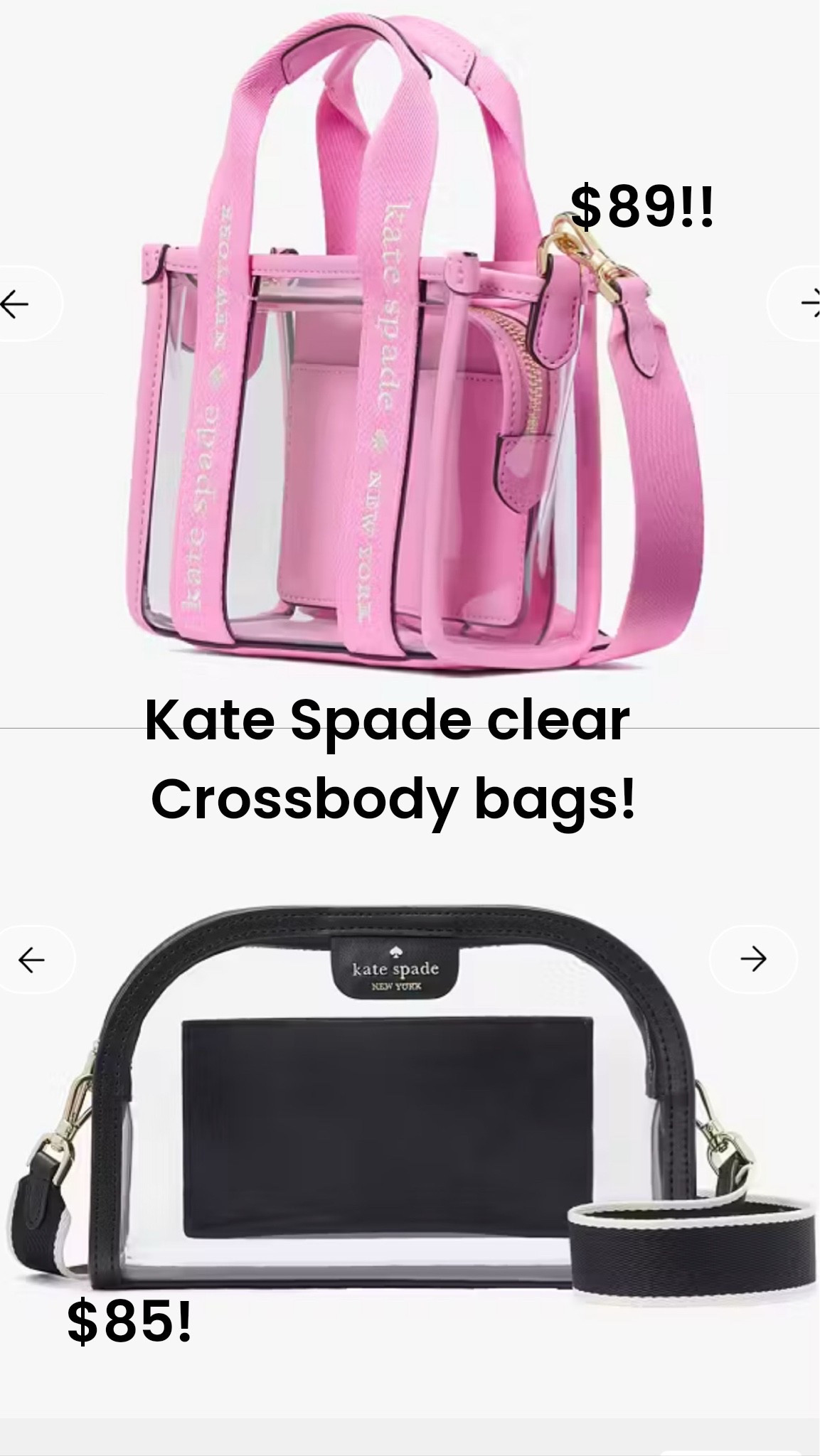 Kate Spade clear crossbody bags! Perfect for the summer!

Clear crossbody bag // kate spade // clear bag // concert bag

#LTKTravel #LTKSaleAlert #LTKootd